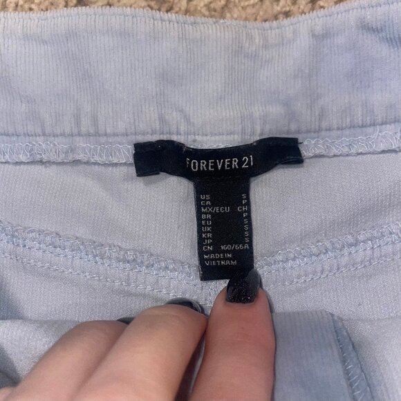 Light Blue Corduroy Mini Skirt - Picture 4 of 4